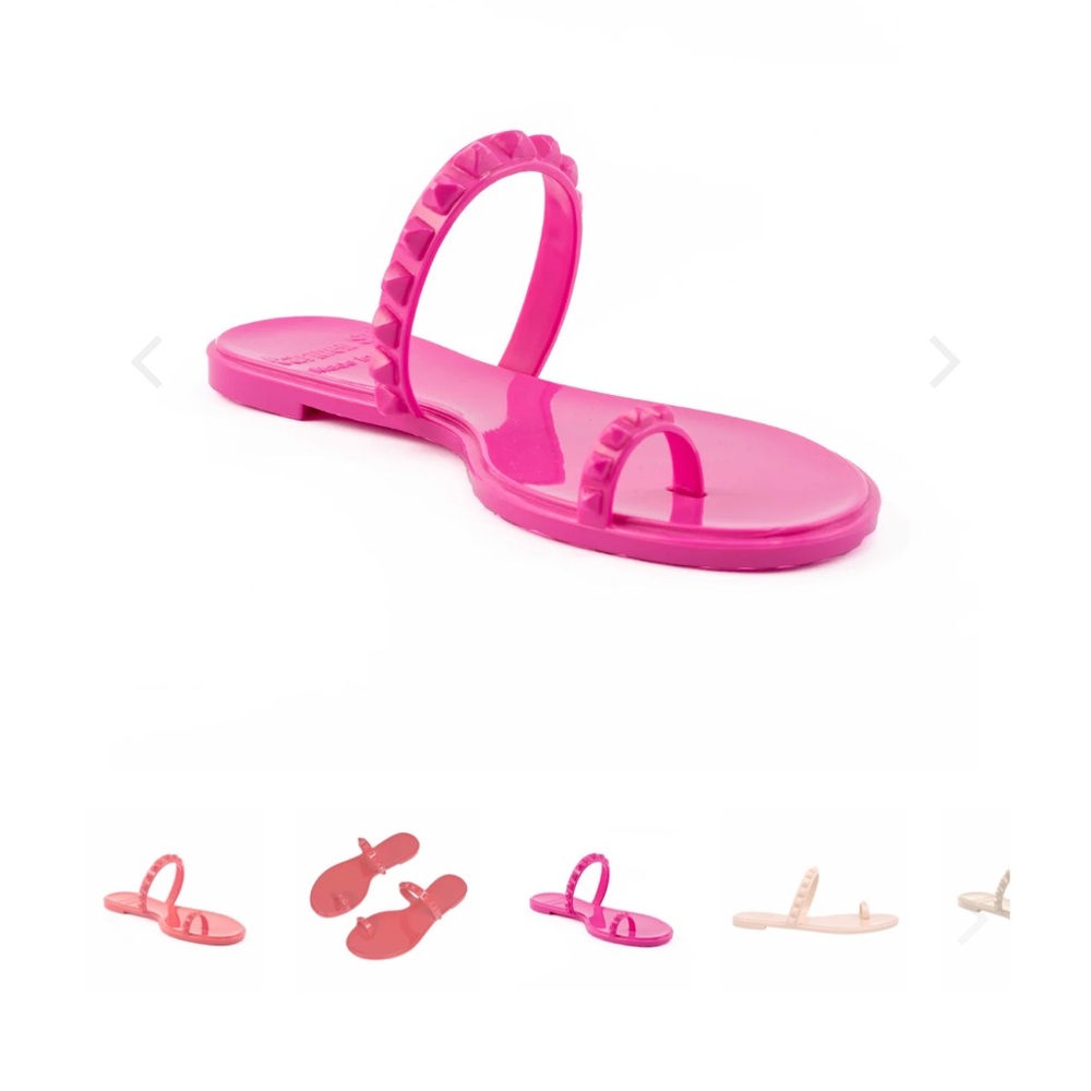 New Carmen Sol Maria flat jelly sandals- fuschia